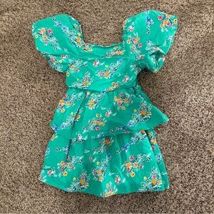 Cat & Jack Green Floral Kids Dress